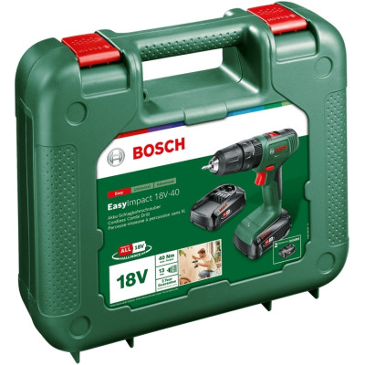 Шуруповерт Bosch EasyImpact 18V-40 18В 2х1.5Агод 2038Нм 0-4300-1650обхв кейс ЗП 1.4кг (0.603.9D8.102)