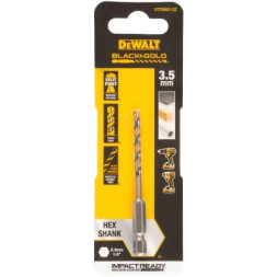 Свердло DeWALT по металу EXTREME IMPACT Black&amp;Gold, HSS-G, 3,5 х 76 х 28,5 мм, 1 шт. (DT20603)