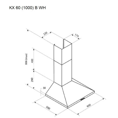 Витяжка кухонна Pyramida KX 60 (1000) B WH