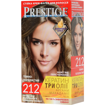 Фарба для волосся Vip&#039;s Prestige 212 - Темно-попелястий 115 мл (3800010504157)