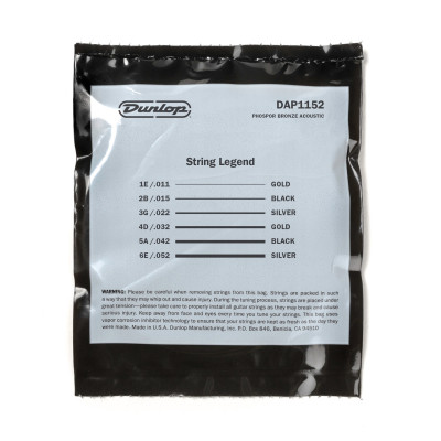 Струни для гітари Jim Dunlop Phosphor Bronze Acoustic Guitar Strings (11-52) (DAP1152)