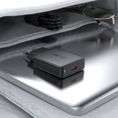 Зарядний пристрій Acefast A65 USB-C PD20W GaN ultra-thin Black (6974316282686)