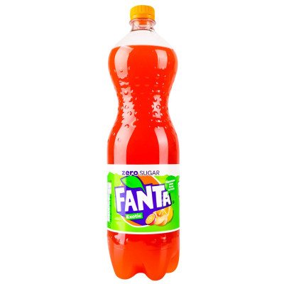 Напій Fanta Zero Sugar Exotic Безалкогольний сильногазований соковмісний 1.25 л (5449000211989)