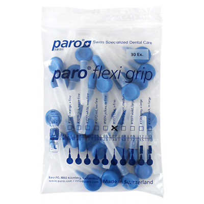 Щітки для міжзубних проміжків Paro Swiss Flexi Grip x-тонкі Ø 3.0 мм 30 шт. (7610458810712)