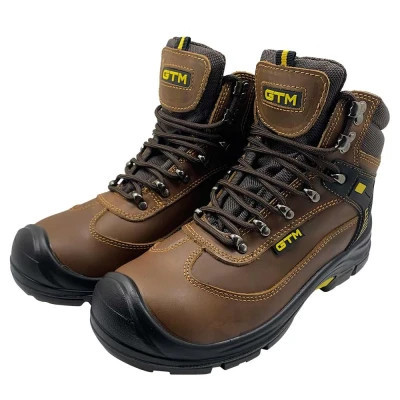 Чоботи робочі GTM р.47 композ.носок, шкіра коричневого кольору S1P SRC (SM-075-47)