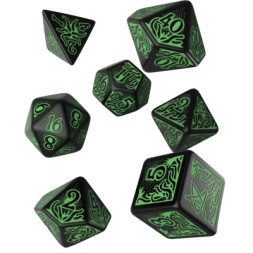Набір кубиків для настільних ігор Q-Workshop Call of Cthulhu 7th Edition Black green Dice Set (7 шт) (SCTR21)