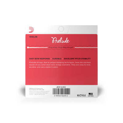 Струни для скрипки D&#039;Addario Prelude Violin String Set 4/4 Scale Heavy Tension (J810 4/4H)