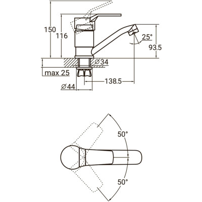 Змішувач AQUATICA MJ-1B135C