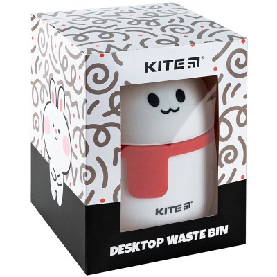 Кошик для паперів Kite Настільний контейнер для сміття, білий (K24-009-2)
