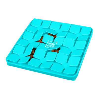 Універсальний посуд для тварин WAUDOG Silicone Килимок для пошуку корму 20х20х1.7 см блакитний (23512)