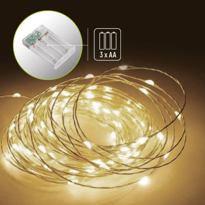 Гірлянда ColorWay Струна LED 100 10 м теплий колір 3 AA Battery (CW-G-100L10NB)