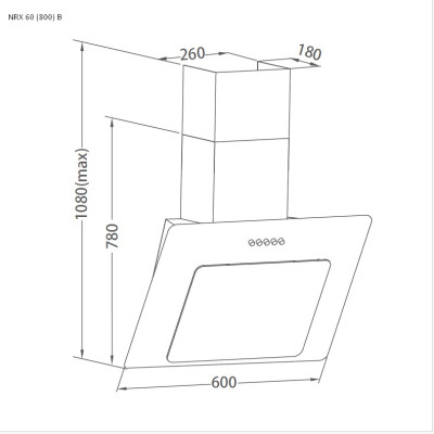 Витяжка кухонна Pyramida NRX 60 (800) B GBL
