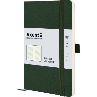 Блокнот Axent Partner Soft Skin 125x195 мм 96 аркушів у клітинка Зелений (8616-23-A)