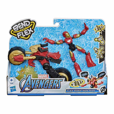 Фігурка для геймерів Hasbro Avengers Bend and flex 2 в 1 Залізна людина на мотоциклі (F0244)