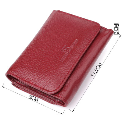 Гаманець ST Leather З натуральної шкіри Бордовий (23077)