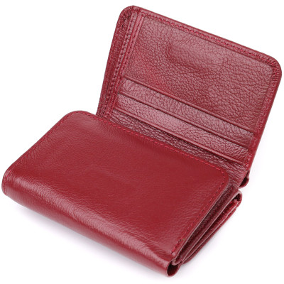 Гаманець ST Leather З натуральної шкіри Бордовий (23077)