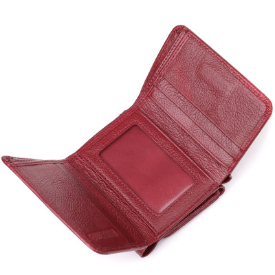 Гаманець ST Leather З натуральної шкіри Бордовий (23077)
