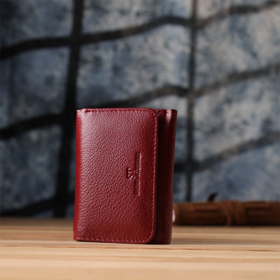 Гаманець ST Leather З натуральної шкіри Бордовий (23077)
