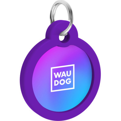 Адресник для тварин WAUDOG Smart ID з QR паспортом &quot;Градієнт фіолетовий&quot;, коло 30 мм (230-4034)