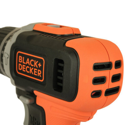 Шуруповерт Black&amp;Decker 18 В, 1.5Ah, 45 Нм,0-360/0-1400 об/хв, 21000 уд/хв, 1.3 кг (BCD003C1)