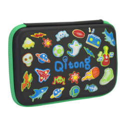 Пенал Cool For School з тисненням 1 відділення Чорний (QT-5638-Black)