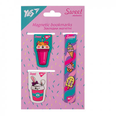 Закладки для книг Yes магнітні Sweet Cream 3 шт (708352)