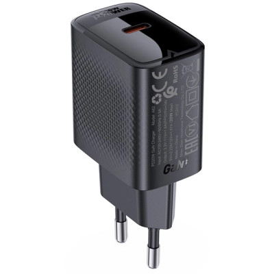 Зарядний пристрій Acefast A82 USB-C PD20W GaN Black (6974316283232)