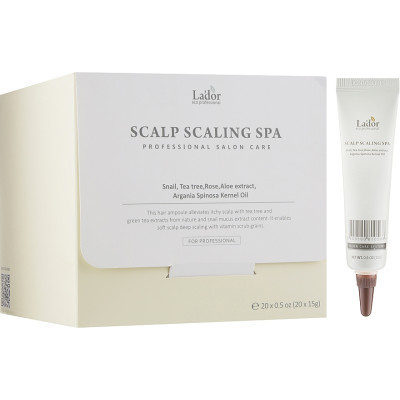 Сироватка для волосся La&#039;dor Scalp Scaling Spa Hair Ampoule Сироватка-пілінг для шкіри голови 20 x 15 г (8809500811718)