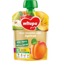 Дитяче пюре Milupa Яблуко, груша, банан і абрикос з 6 місяців 80 г (6438091403600)