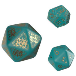 Набір кубиків для настільних ігор Q-Workshop RuneQuest Turquoise gold Expansion Dice (3 шт.) (SRQE97)