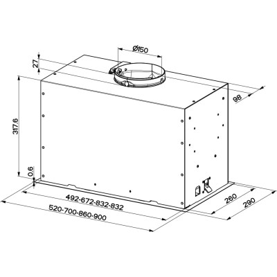 Витяжка кухонна Faber Inka Lux Premium Bk Matt A70 Kl (305.0658.609)