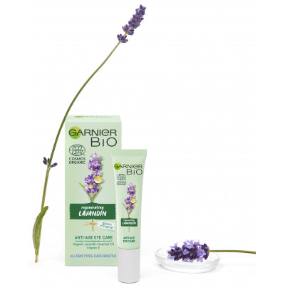Крем для шкіри навколо очей Garnier Bio Антивіковий з екстрактом лавандину 15 мл (3600542264198)