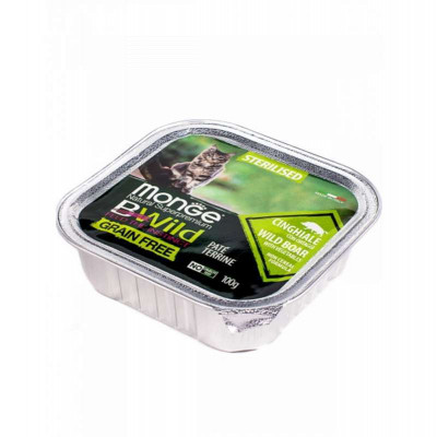 Паштет для котів Monge BWild Grain Free Wet Wild Boar Sterilised Cat 100 г (8009470012904)