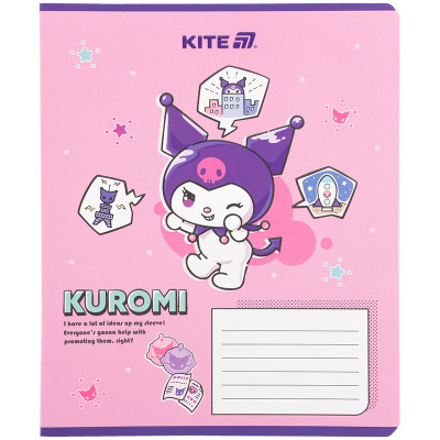 Зошит Kite Kuromi, 18 аркушів, клітинка (HK25-236-1)