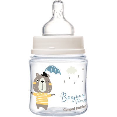 Пляшечка для годування Canpol babies Bonjour Paris з широким отвором 120 мл Синя (35/231_blu)