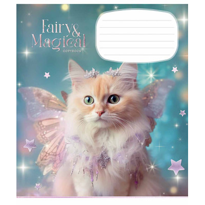 Зошит Школярик Fairy cats 12 аркушів клітинка (012-3316K)