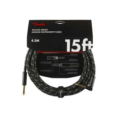Інструментальний кабель Fender Cable Deluxe Series 15&#039; Angled Black Tweed (228453)