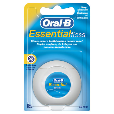 Зубна нитка Oral-B Essential floss Waxed м&#039;ятна 50 м (3014260280772/5010622005029)