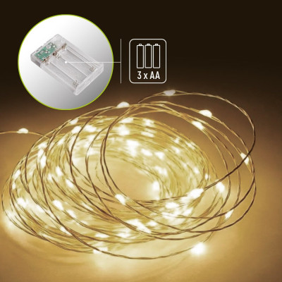 Гірлянда ColorWay Струна LED 50 5 м теплий колір 3 AA Battery (CW-G-50L5NB)