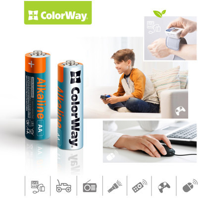 Батарейка ColorWay AA LR6 Alkaline Power (лужні) * 24 plastic box (CW-BALR06-24PB)