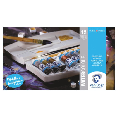 Акварельні фарби Royal Talens Van Gogh Specialty 12 кольорів у тубах 10 мл, пензлик (8712079422844)