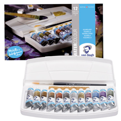 Акварельні фарби Royal Talens Van Gogh Specialty 12 кольорів у тубах 10 мл, пензлик (8712079422844)