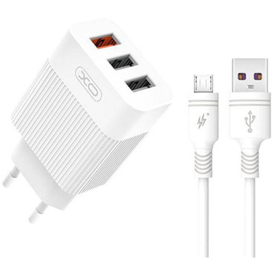 Зарядний пристрій XO L72 QC3.0 3USB +micro (XO-L72-MCR)