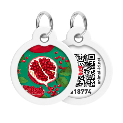 Адресник для тварин WAUDOG Smart ID з QR паспортом &quot;Гранати&quot;, коло 30 мм (230-4052)