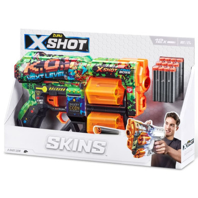 Іграшкова зброя Zuru X-Shot Швидкострільний бластер Skins Dread К.О. (12 патронів) (36517B)
