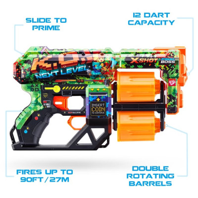 Іграшкова зброя Zuru X-Shot Швидкострільний бластер Skins Dread К.О. (12 патронів) (36517B)