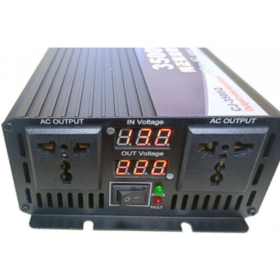 Автомобільний інвертор Choetech 12/220V 1600Вт, чиста синусоїда (CJ3500Q-BK-ZX)