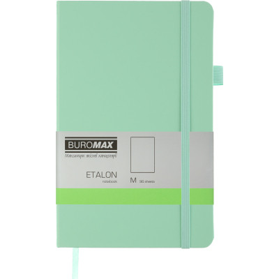 Книга записна Buromax Etalon 125x195 мм 96 листів без лінівки обкладинка зі штучної шкіри М&#039;ятна (BM.291060-38)
