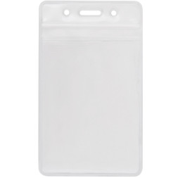 Бейдж Optima вертикальний замок zip lock, PVC 62х91 мм (O45610)
