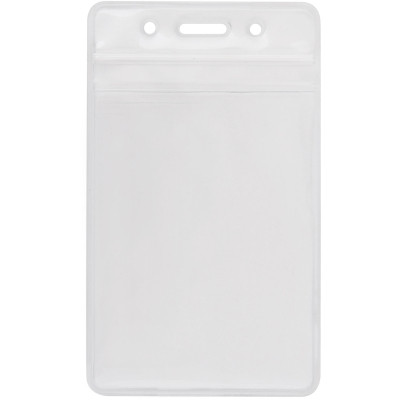 Бейдж Optima вертикальний замок zip lock, PVC 62х91 мм (O45610)